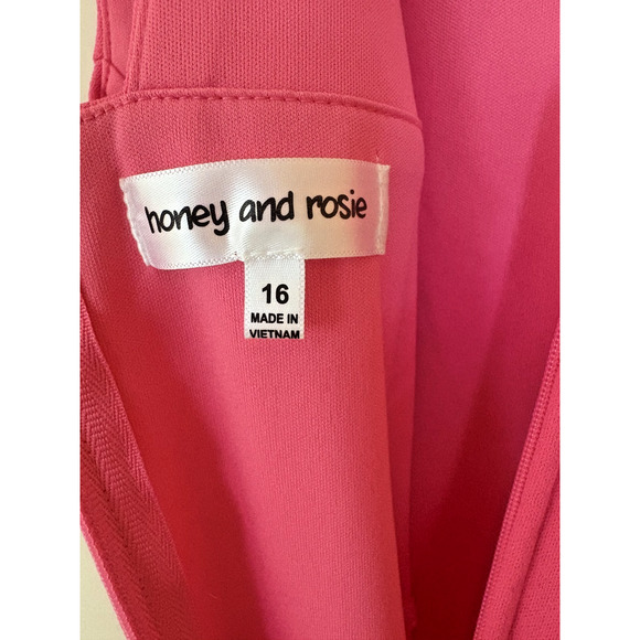 Honey And Rosie Girls Sleeveless Pink Dress Sequin Size 16 Pageant Interview - Picture 2 of 5